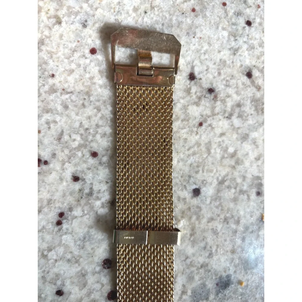 Napier Vintage Gold Tone Mesh Belt Woven Metal Adjustable Buckle Accessory